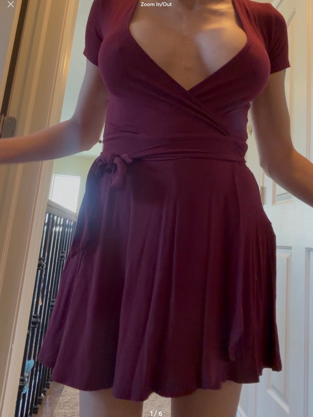 Forever 21 Wrap Dress with shorts underneath in Burgundy size XS